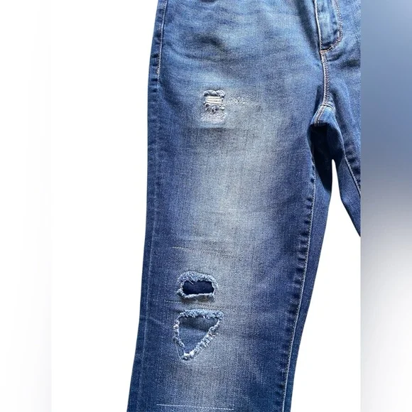 Chico's Platinum Nolan Indigo Destructed Jegging Jean Size 00 (XS/2) NWT - Picture 4 of 13